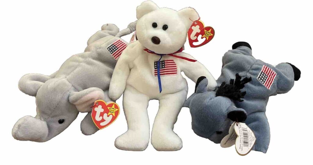 libearty righty lefty beanie babies ty