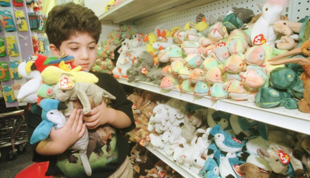 beanie babies on store shelves 1990s